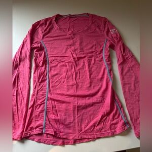 Icebreaker Merino Wool Long Sleeve Base Layer Top – Pink – Women’s